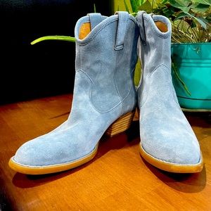 Blue suede Børn boots with zipper size 9